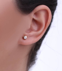 PENDIENTES "CORA" ORO 18K Y CIRCONITA