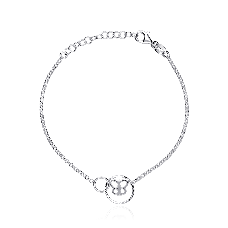 Pulsera plata primera ley "Mariposa"