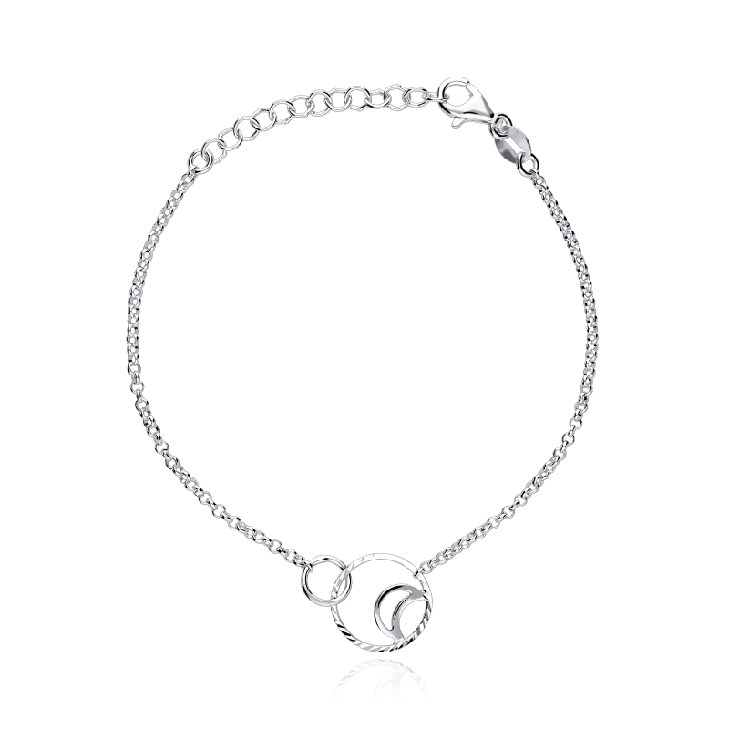 Pulsera plata primera ley "Luna"