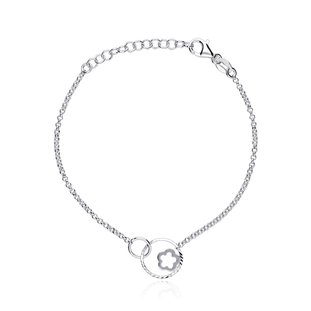 Pulsera plata primera ley "Flor"