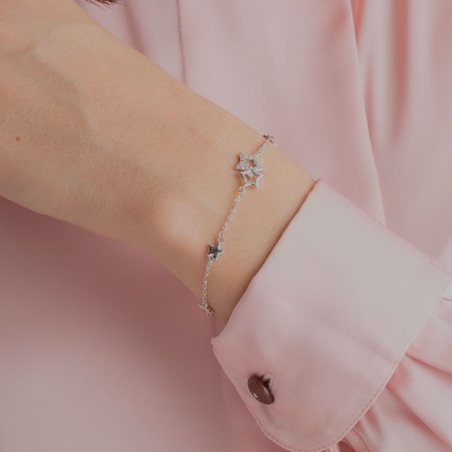 Pulsera Lotus Silver estrellitas plata y circonitas LP3177-2/1