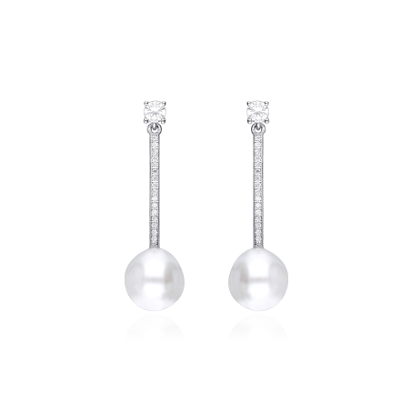 Pendientes plata primera ley y perlas cultivadas "Idalia"