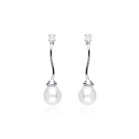 Pendientes plata primera ley y perlas cultivadas "Aria"