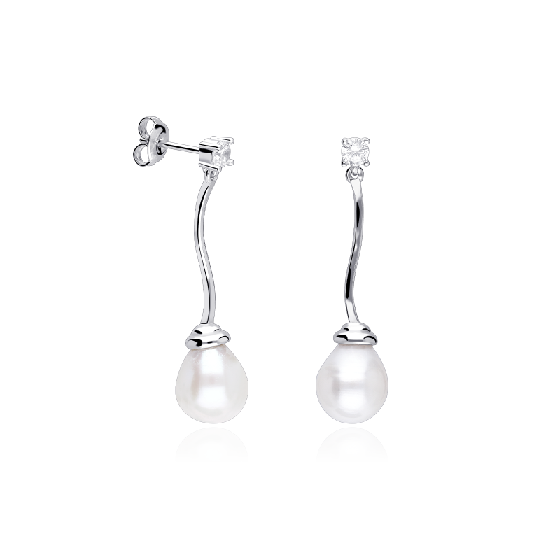 Pendientes plata primera ley y perlas cultivadas "Aria"
