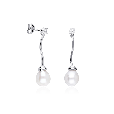 Pendientes plata primera ley y perlas cultivadas "Aria"