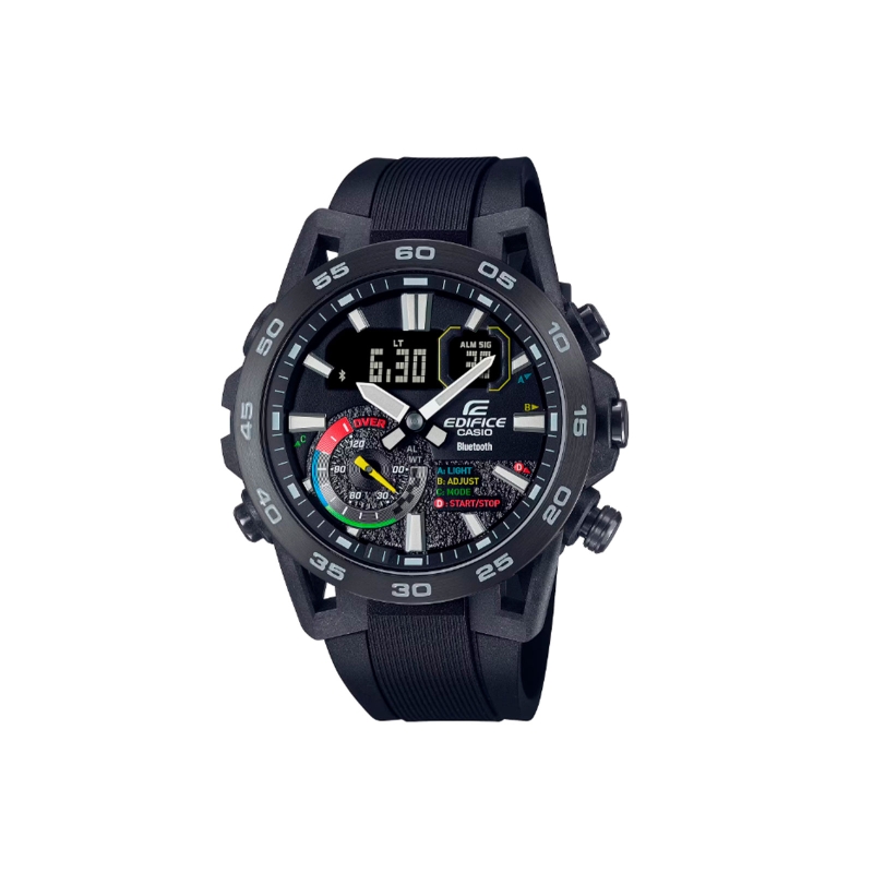 Reloj Casio Edifice acero negro correa resina ECB-40MP-1A