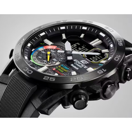 Reloj Casio Edifice acero negro correa resina ECB-40MP-1A
