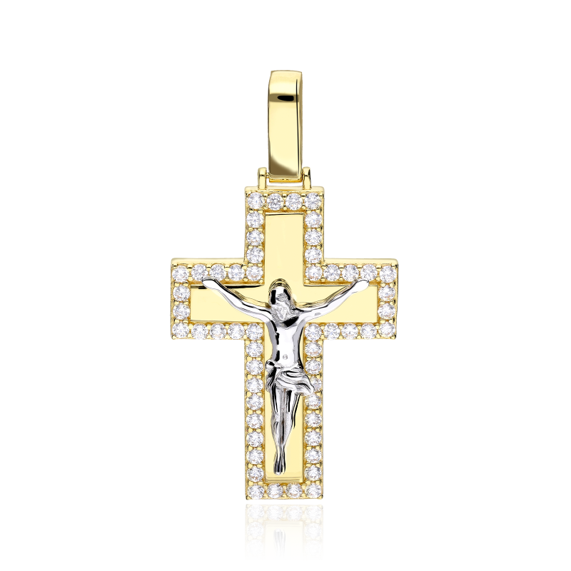 Cruz Oro 18k con circonitas "Nazaret"