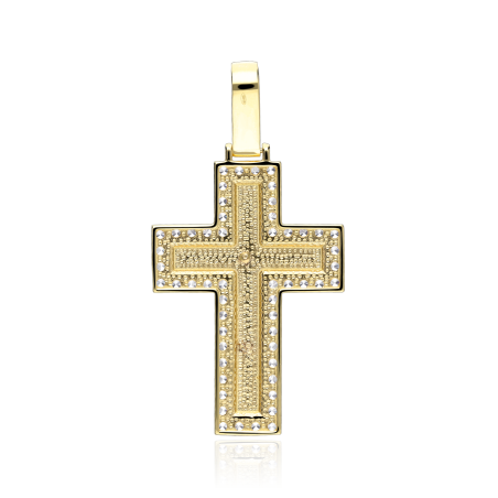 Cruz Oro 18k con circonitas "Nazaret"