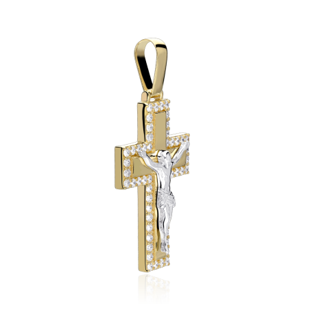 Cruz Oro 18k con circonitas "Nazaret"