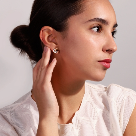 Pendientes Oro 18k Tricolor "Entrelazados"