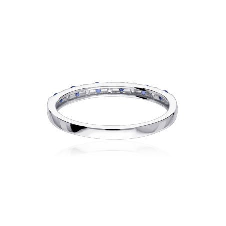 Anillo "Emma Blue"  Oro Blanco, Diamantes y Zafiros