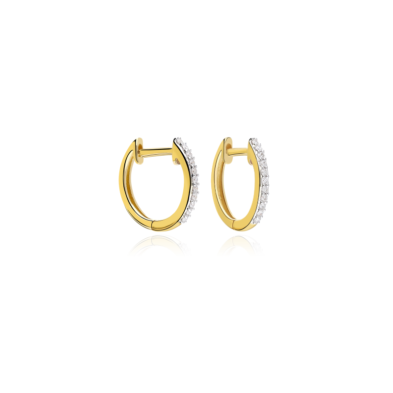 Pendientes Aro Diamantes Oro 18k "Liguria" 13mm