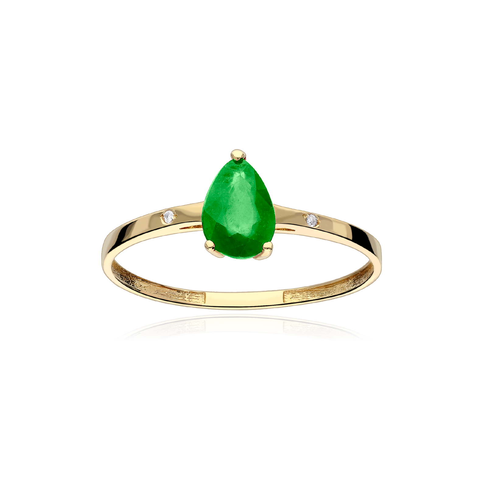 Anillo esmeralda verde best sale