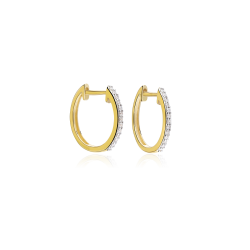 Pendientes Aro Diamantes Oro 18 k "Liguria" 15mm
