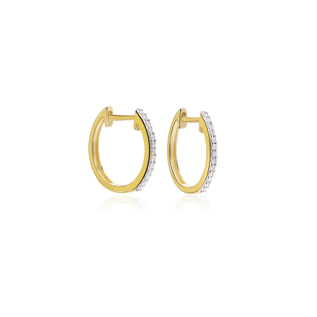 Pendientes Aro Diamantes Oro 18 k "Liguria" 15mm