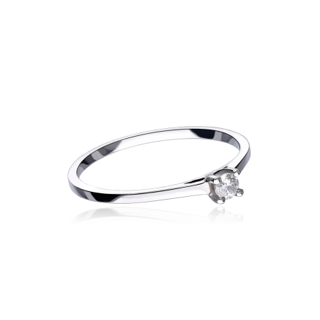 ANILLO "PIAMONTE" ORO BLANCO 18K Y DIAMANTE 0.10 CTS - Joyerías Sánchez