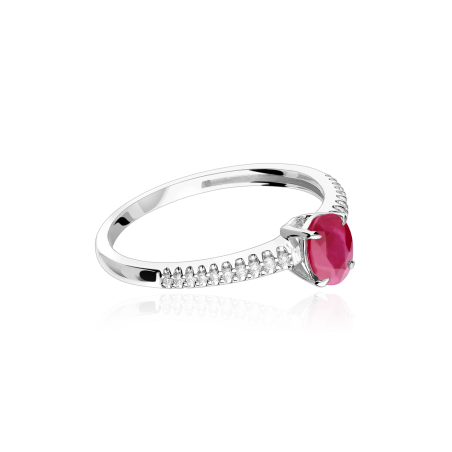 Anillo Oro 18k rubí y diamantes 0.06cts "Helena"