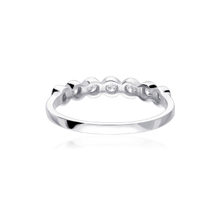 Anillo "Casoria" Oro Blanco 18k  y Diamantes 0,20 cts