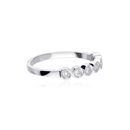 Anillo "Casoria" Oro Blanco 18k  y Diamantes 0,20 cts