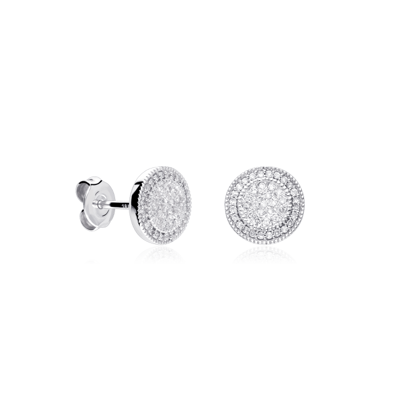 Pendientes "Simona"  de Oro Blanco 18k. y Diamantes