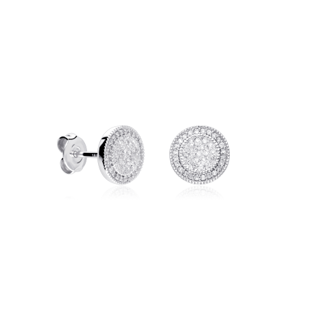 Pendientes "Simona"  de Oro Blanco 18k. y Diamantes