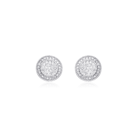 Pendientes "Simona"  de Oro Blanco 18k. y Diamantes