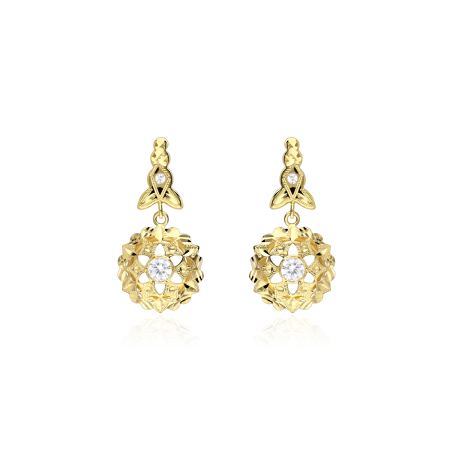 Pendientes cubanas "Dabanir" Oro 18k y circonitas