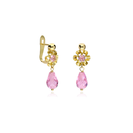 Pendientes Cubanitas Oro 18k Rosas