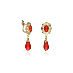 PENDIENTES "ANA" ORO 18K Y CORAL