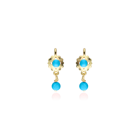 PENDIENTES "MANUELA" ORO 18K TURQUESA