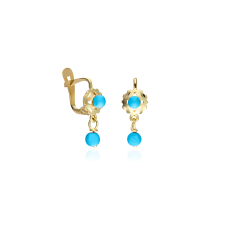 PENDIENTES "MANUELA" ORO 18K TURQUESA