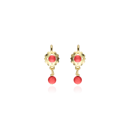 PENDIENTES "MANUELA" ORO 18K CORAL