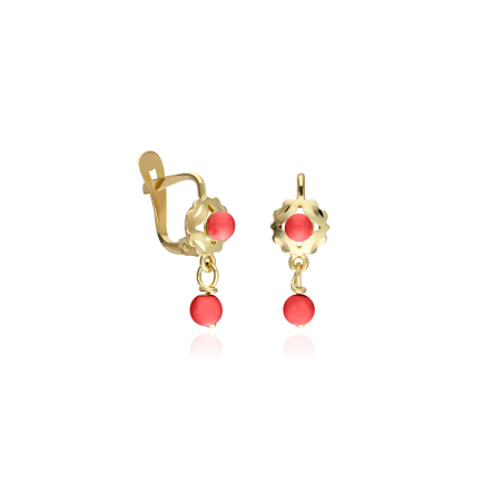 PENDIENTES "MANUELA" ORO 18K CORAL