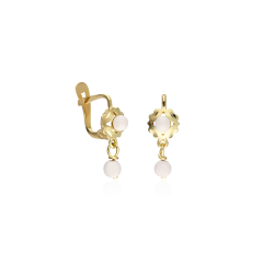 PENDIENTES "MANUELA" ORO 18K CORAL BLANCO