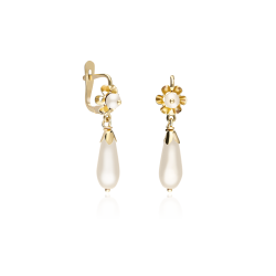 PENDIENTES "ALBA" ORO 18K CORAL BLANCO