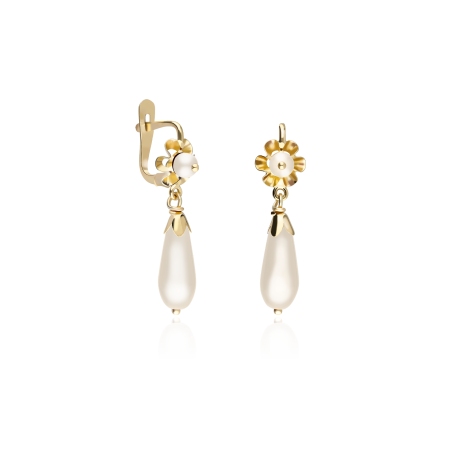 PENDIENTES "ALBA" ORO 18K CORAL BLANCO