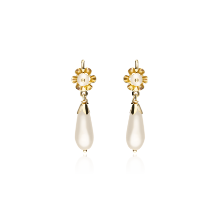 PENDIENTES "ALBA" ORO 18K CORAL BLANCO