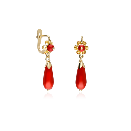 PENDIENTES "ALBA" ORO 18K Y CORAL