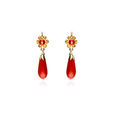 PENDIENTES "ALBA" ORO 18K Y CORAL