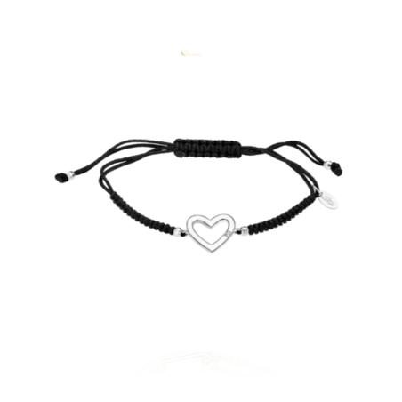 Pulsera Lotus Silver mujer Moments corazón cuero y plata LP3217-2/1