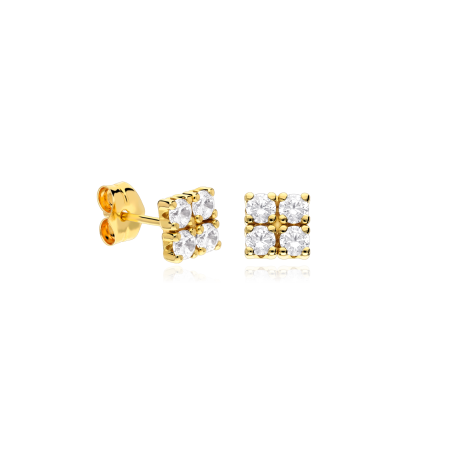 PENDIENTES "FILE" ORO 18K Y CIRCONITAS