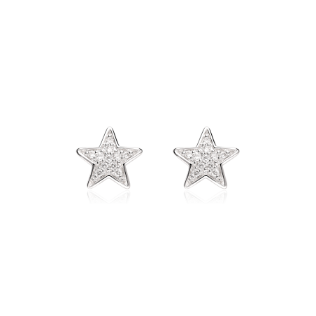 Pendientes Oro 18k y diamantes 0.10cts "Stars"