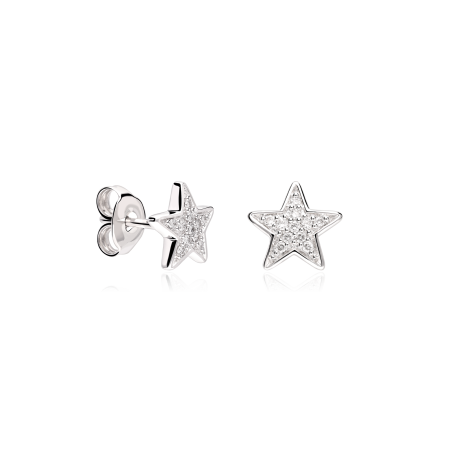Pendientes Oro 18k y diamantes 0.10cts "Stars"