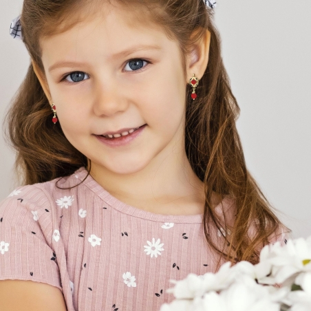 PENDIENTES "MANUELA" ORO 18K CORAL
