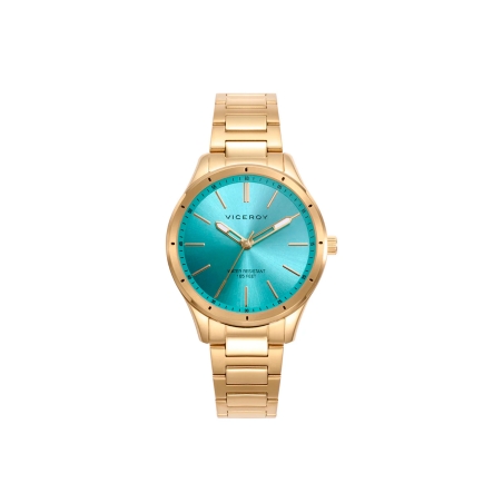 Reloj Viceroy mujer brazalete acero dorado IP esfera azul 401228-67