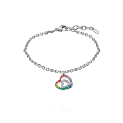 Pulsera Lotus Style mujer acero 316L inoxidable corazón multicolor LS1943-2/2
