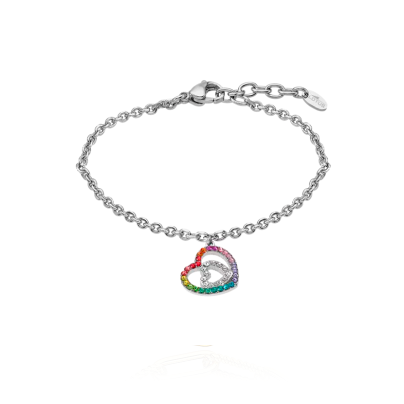 Pulsera Lotus Style mujer acero 316L inoxidable corazón multicolor LS1943-2/2