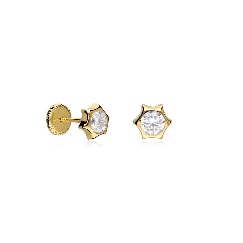 Pendientes "Stern" Oro 18k y circonitas