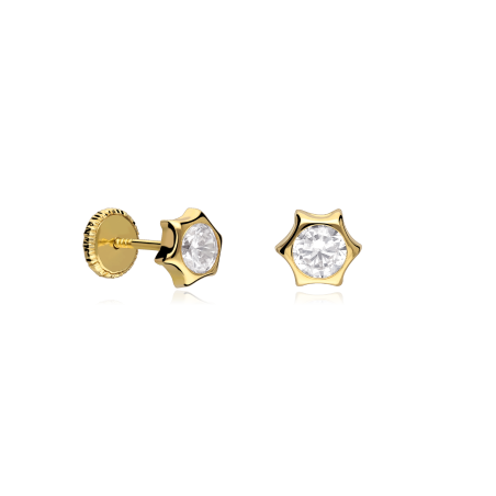 Pendientes "Stern" Oro 18k y circonitas